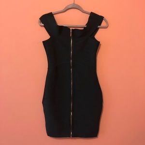 Hunter green off the shoulder dress!